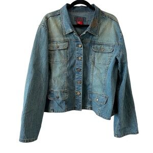 Vintage Y2K Embellished Denim Jean Jacket